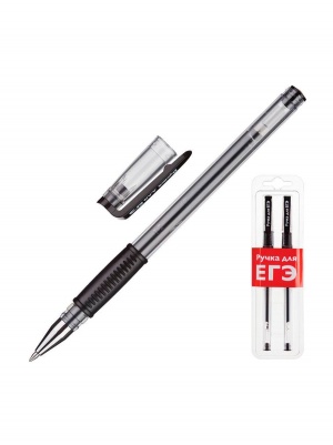 Ручка для ЕГЭ гелевая Attache черный стерж., 0, 5мм, без манж. 2шт/уп