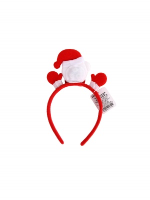Ободок для волос новогодний на пружинке светящийся "Санта", микс дизайнов