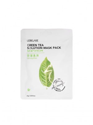 Lebelage маска тканевая  green tea solution mask успокаивающая