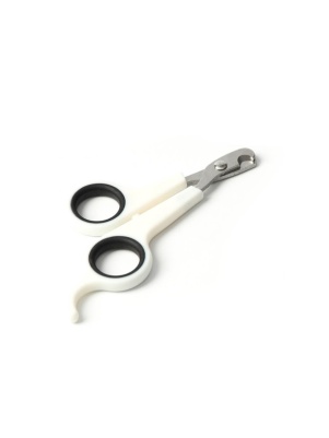 Ножницы-когтерезы, отверстие 6 мм, белые с чёрным