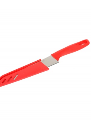 Нож кухонный в чехле, 9.5см, пластиковая ручка, 4 цвета