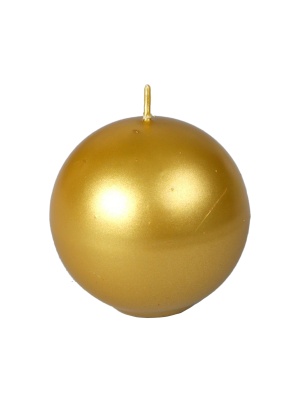 Свеча парафиновая шарик 70мм, золото