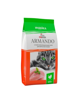 Корм сухой для кошек  "ARMANDO" со вкусом индейки, 400 г