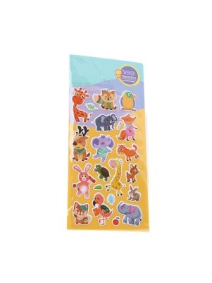Наклейки декоративные пластиковые "Животные", 9,4*18 cм, микс (K2431203-4)