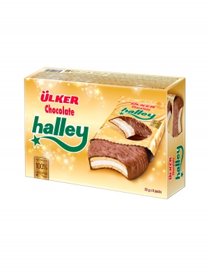 Сэндвич-печень еHalley  покрытое молочным шоколадом с маршмэллоу 240г