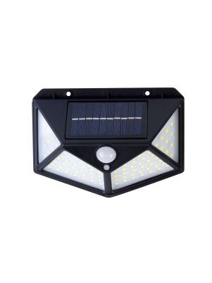 Настенный светильник 12Вт 100LED, на солнечных батареях, с датчиком движения, черный (SBF-33-MS)/100