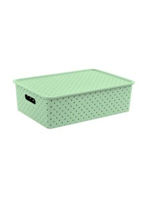 Корзинка "Береста" 7,5л 350х 245х105мм с крышкой (микс)