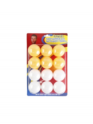 Набор шариков для настольного тенниса, 12 шт, микс цвета