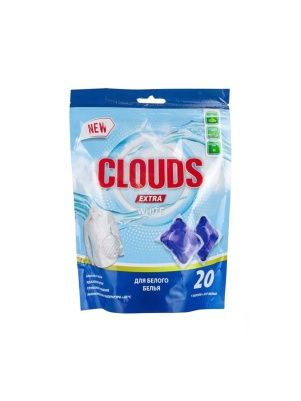 Капсулы для стирки «CLOUDS» для белого белья, White, Фрезия, 20х8 г