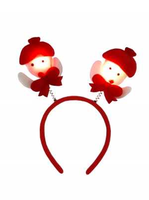 Ободок для волос новогодний на пружинке светящийся "Снеговик", микс дизайнов