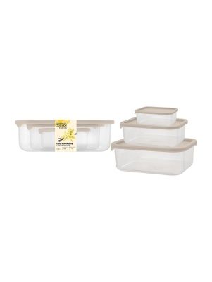 Набор контейнеров для продуктов Sugar&Spice Vanilla (0,18л + 0,5л +1л) с гибкой крышкой латте