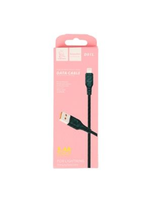 Кабель для зарядки, черный, lightning, 1.0М, 2.4А