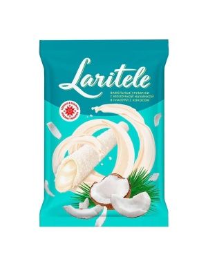 Вафельные трубочки с кокосом "Ларитель" 160 г.