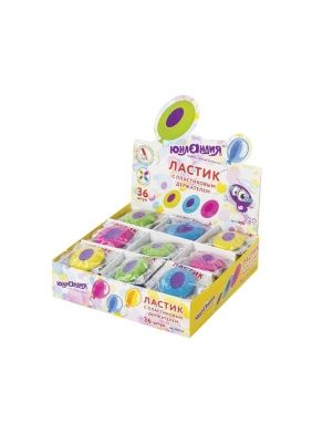 Ластик "ЮНЛАНДИЯ" Воздушный шар, 42х30х9мм, круглый, пласт.держатель, в асс-те