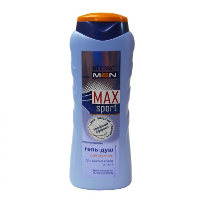 FOR MEN MAX  Sport ГЕЛЬ-ДУШ для мытья волос и тела,.400 мл.