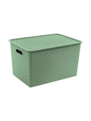 Корзинка "Береста" 14л 350х 245х 205мм с крышкой  (микс)
