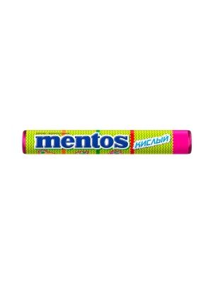 Драже жевательные «Mentos» "Кислый" со вкусами яблока, клубники, ананаса, 37,5г_12х24шт