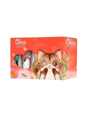 Подарочный набор OLEA HAND CARE CATS: Крем для рук комплексный уход 30мл + Крем для рук увлажняющий 30мл + Крем для рук питательный 30мл картон