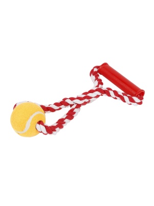 Игрушка для собаки с ручкой "Веревка с мячом", 30 см, в асс-те