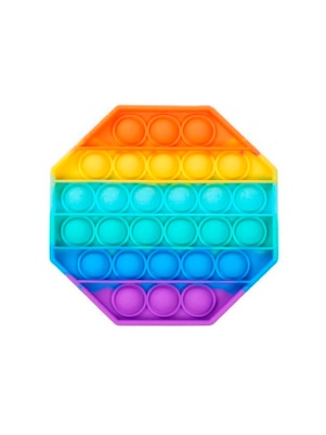 Игрушка-антистресс "Залипательные Пузырьки" восьмиугольник, радуга 12см