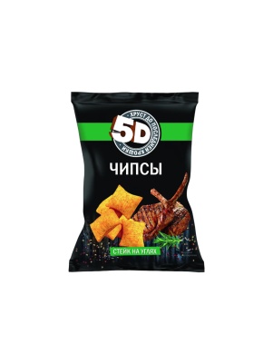 Чипсы пшеничные «5D» со вкусом «Стейк на углях»,  90г