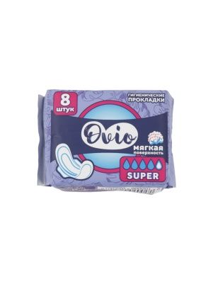 Прокладки женские гигиенические Ovio super, 8 шт, 4 капли (MD2318-1)