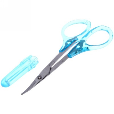 Ножницы маникюрные в пакете "Ультрамарин", пластиковые ручки, с колпачком, цвет микс 9см