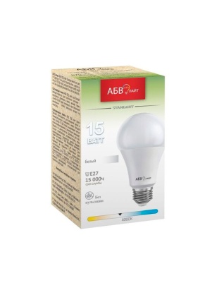 Лампа светодиодная АБВ LED лайт Standart A60 15W E27 4000К