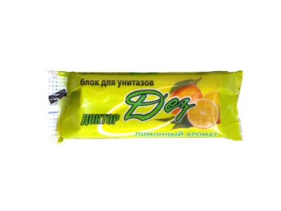 Блоки для унитазов "Доктор-дез", лимонный аромат, 35 г.