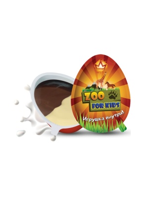 Яйцо Tasty Kingdom ZOO с молочно-ванильной шоколадной пастой 20г
