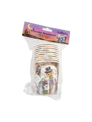 Стаканы бумажные "Trick or treat", 250 мл, 10 шт