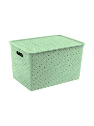 Корзинка "Береста" 14л 350х 245х 205мм с крышкой  (микс)