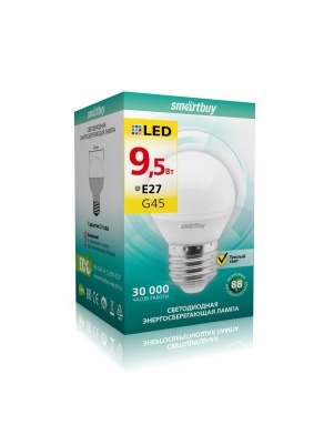 Светодиодная (LED) Лампа Smartbuy-G45-9,5W/3000/E27 (SBL-G45-9_5-30K-E27)