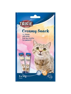 Лакомство "TRIXIE Creamy Snacks" для кошек, тунец/креветка, без глютена, 14г*5шт