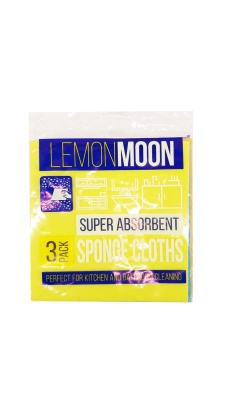 Салфетка  целлюлозная "Lemon Moon" 150х150,590 г/м3,3шт. L500