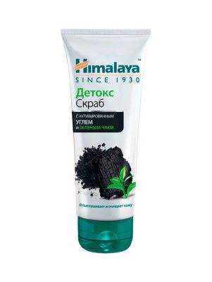 Скраб Детокс с активированным углём и зелёным чаем, марки "Himalaya since 1930", 75мл