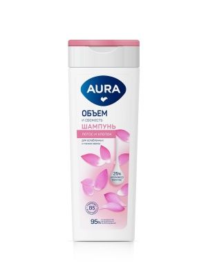 Шампунь для волос Объем и свежесть AURA 380мл