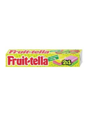 Жевательные конфеты "FRUITTELLA кислый микс 2в1" со вкусами яблока и клубники, лимона и малины 41г_9х21шт