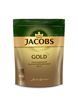 Кофе натур. раств. сублимир. JACOBS GOLD пакет 140г