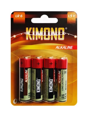 Элемент питания Kimono Alkaline  LR6/BL4 АА (Mignon, "пальчиковые") 1,5В 4шт