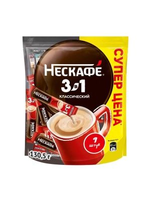 Напиток кофейный раств. NESCAFE 3в1 Классический 130,5г (9 стиков по 14,5г)