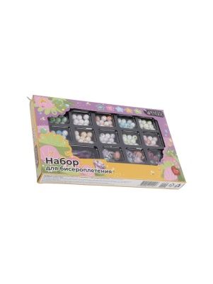Набор для бисероплетения (бусины 4 дизайна + ПВХ шнур) 20*12,5*2 cм