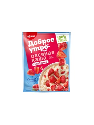 Увелка Каша овсяная б/п с клубникой, 40г