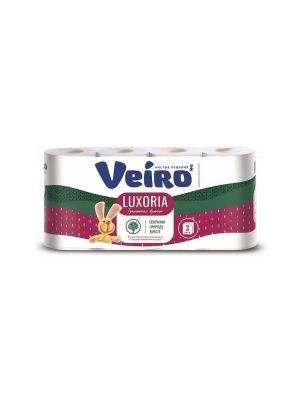 Бумага туалетная Veiro  Luxoria трехслойная 8 шт.