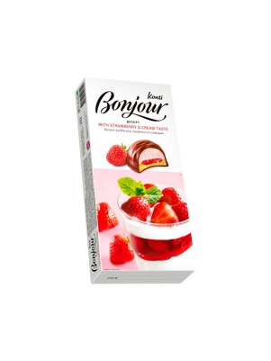 Десерт Bonjour souffle вкус клубники со сливками 232г