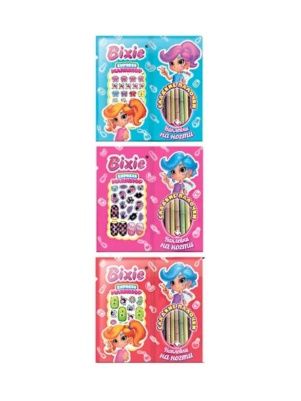 Сахарная конфета Bixie (Сладкие палочки+наклейки на ногти), 5г