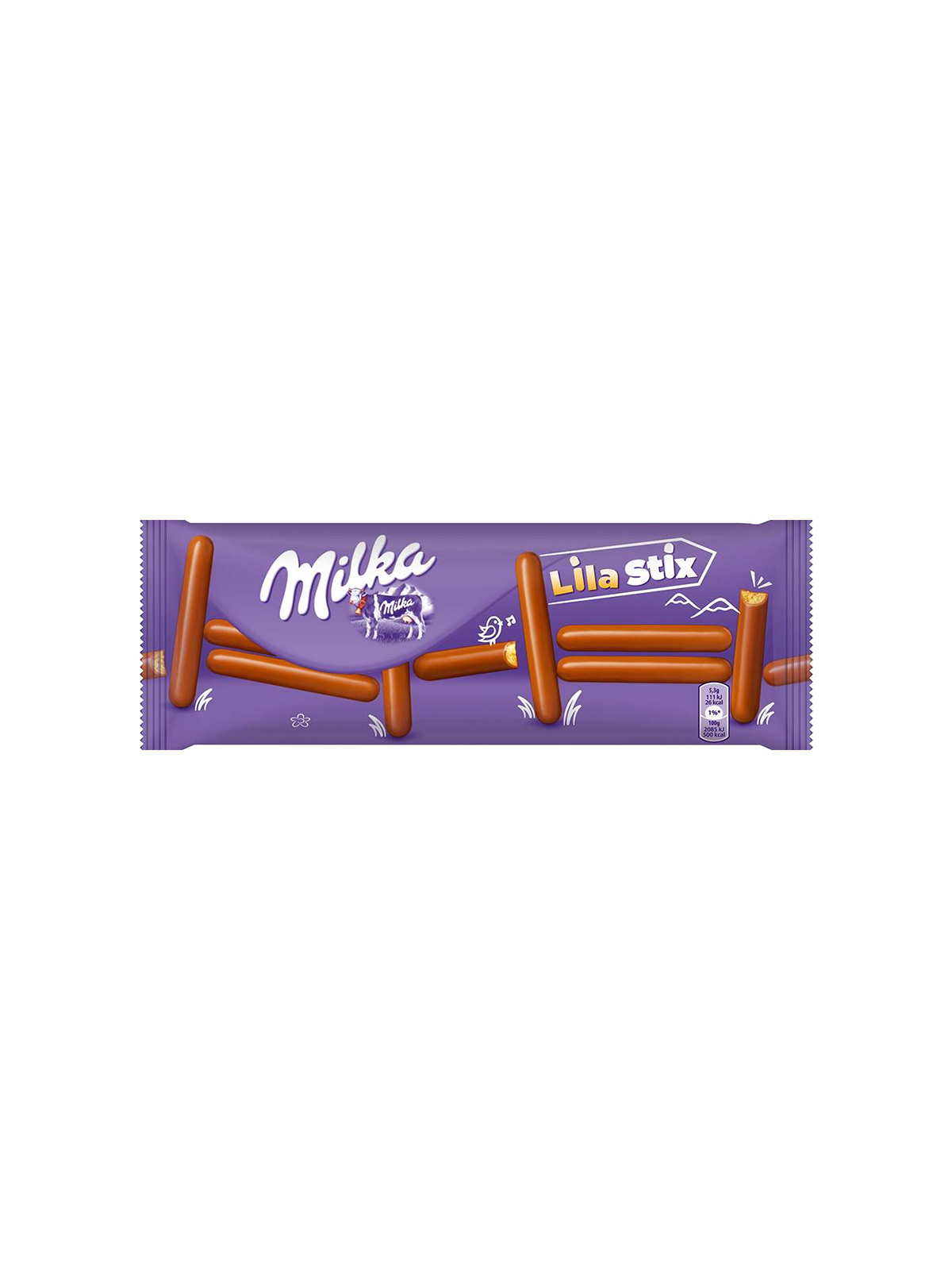 Печенье-палочки «Milka Lila Sticks», покрытое молочным шоколадом 112г