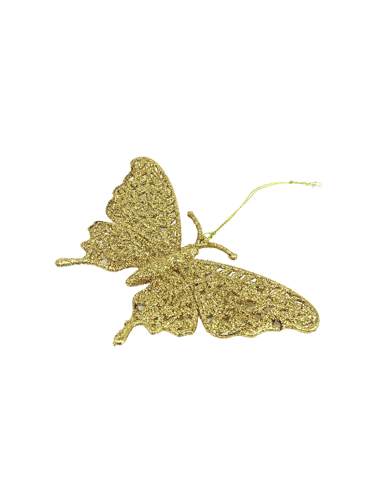 Новогоднее подвесное елочное украшение Бабочка золотая 16,7х10х0,2см